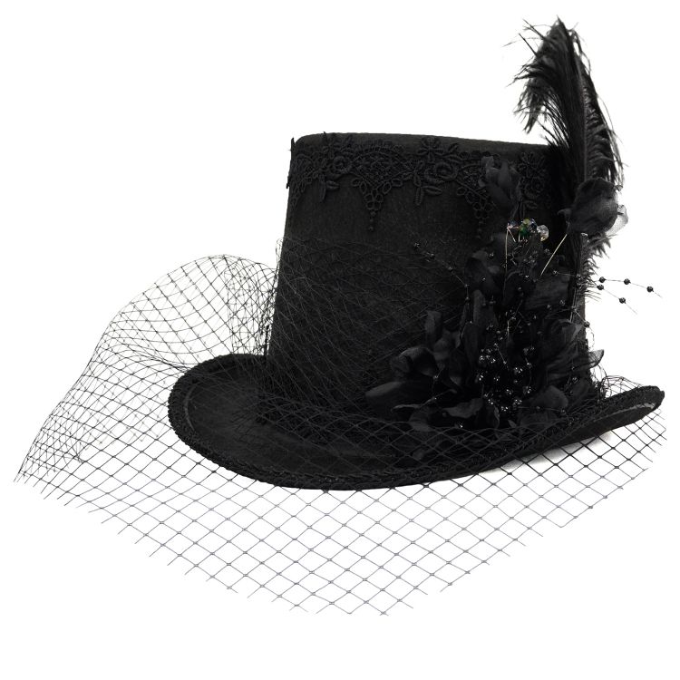 Males Black 'Mc Dermot' Victorian Top Hat