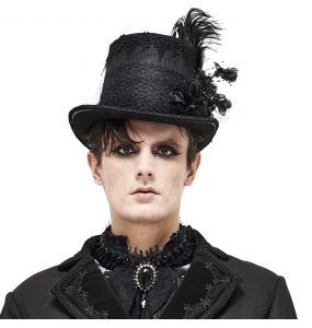 Males Black 'Mc Dermot' Victorian Top Hat