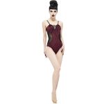 Burgundy and Black 'Hand-Cranked' Swimsuit