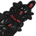 Manchettes Gothiques 'Flower Shaped' Noires