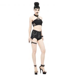 Black 'Iona' Hot Pants