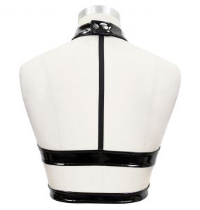 Sexy 'Fetishista' Top in Black Patent Faux Leather