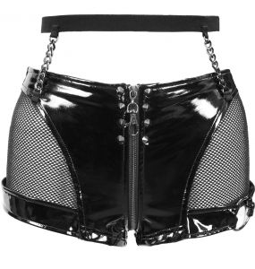 Sexy Black Faux Leather 'Fetishista' Hot Pants