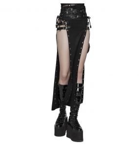 Black 'Katana' Long Skirt