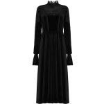 Black 'Carridwen' High-Waisted Velet Dress