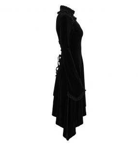 Black Lace and Velvet 'Ishtar' Mini Dress