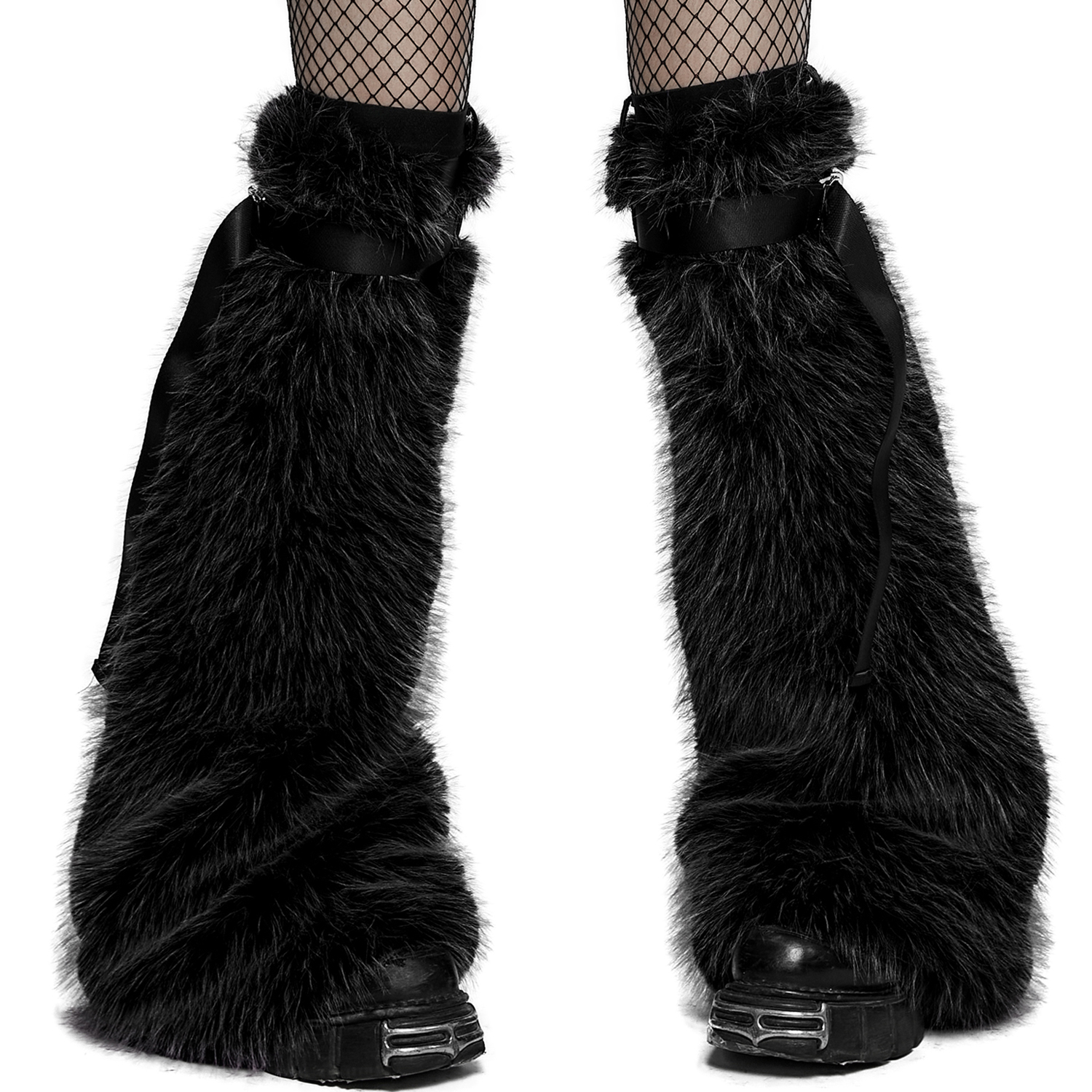 The Costume Center Black and White Fuzzy Leg Warmers Women Adult