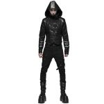 Black Hooded 'Scorpio' Men's Jacket-Coat