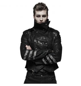 Black Hooded 'Scorpio' Men's Jacket-Coat