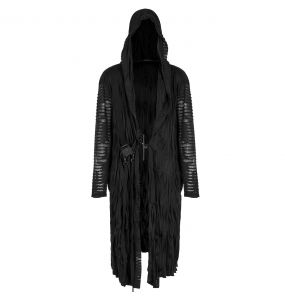 Black 'Lycidas' Long Coat by Punk Rave • the dark store™