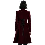 Manteau Mi-Long 'Dark Doll' en Velours Rouge