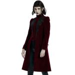 Manteau Mi-Long 'Dark Doll' en Velours Rouge