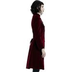 Manteau Mi-Long 'Dark Doll' en Velours Rouge