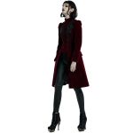 Manteau Mi-Long 'Dark Doll' en Velours Rouge