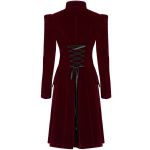 Manteau Mi-Long 'Dark Doll' en Velours Rouge