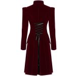 Red 'Dark Doll' Velvet Mid Length Coat