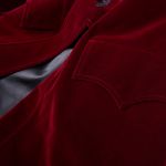 Manteau Mi-Long 'Dark Doll' en Velours Rouge