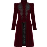 Manteau Mi-Long 'Dark Doll' en Velours Rouge