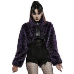 Purple 'Cassiopee' Faux Fur Jacket