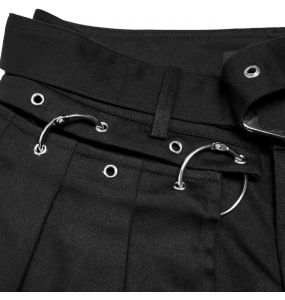 Black 'Lamia' Mid Rise Pants with Half Skirt