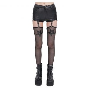 Black Faux Leather Sexy Shorts by Devil Fashion • the dark store™
