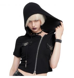 Black 'Pentagram' Hoodie Top