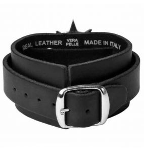 Black Baphomet Leather Wriststrap