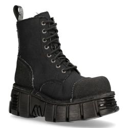 Black New Rock Metallic Ankle Boots