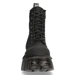 Black New Rock Metallic Ankle Boots