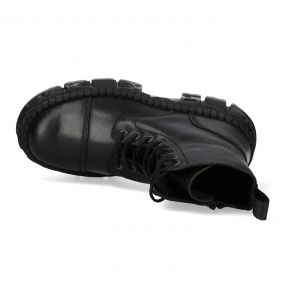 Black New Rock Tank Platform Ankle Boots