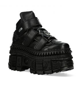 Black New Rock Tank Platform Shoes