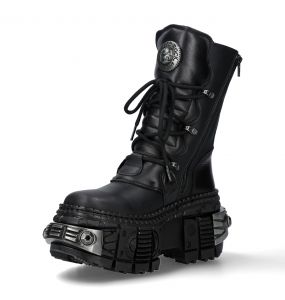 Black Itali and Nomada Leather New Rock Wall Boots