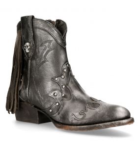 Gray New Rock West Nirvana Ankle Boots