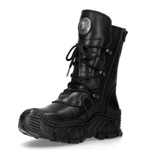 Bottes New Rock Impact en Cuir Noir