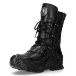 Black Leather New Rock Impact Boots