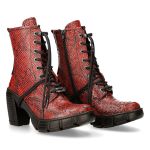 Red Python Vegan Leather New Rock Trail Ankle Boots