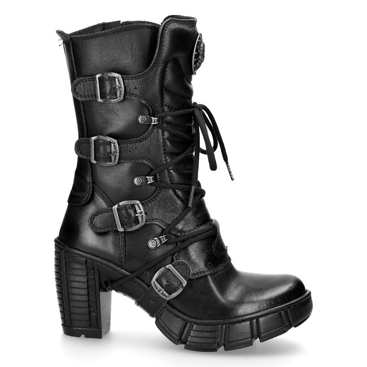 Black Vegan Leather New Rock Trail Boots