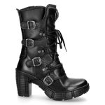 Black Vegan Leather New Rock Trail Boots