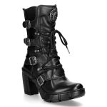 Black Vegan Leather New Rock Trail Boots