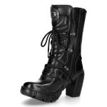 Black Vegan Leather New Rock Trail Boots