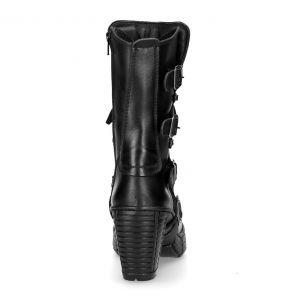 Black Vegan Leather New Rock Trail Boots