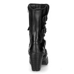 Black Vegan Leather New Rock Trail Boots