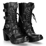 Black Vegan Leather New Rock Trail Boots