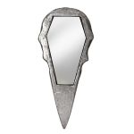 Miroir Compact 'Raven Skull' Argent Antique