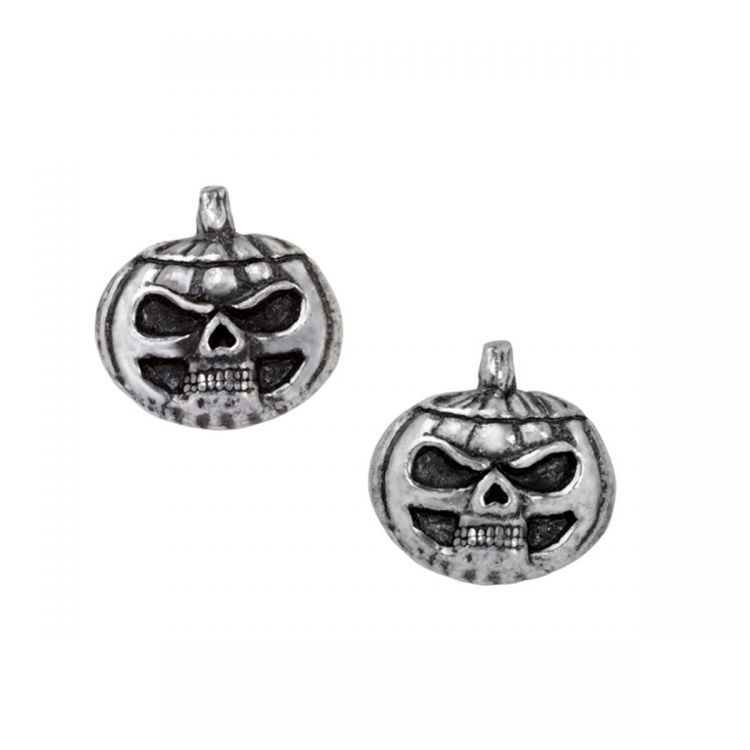 Pumpkin Skull Studs