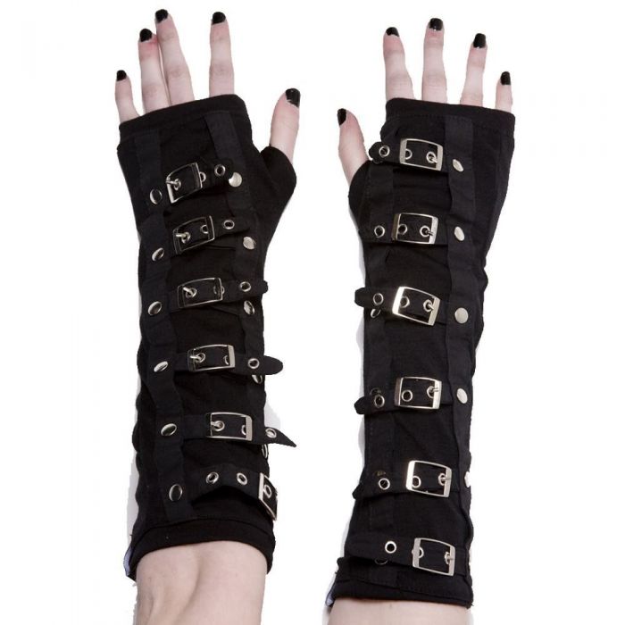 Shelter 278-M Fingerless Leather Gloves with Wrist Strap - Medium