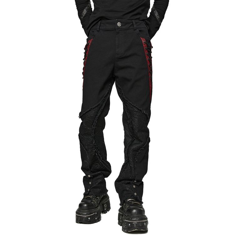 Black Trouser With Red Mesh Panel - Brocode Clothing