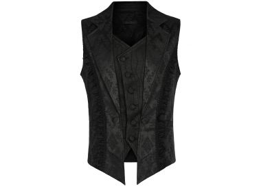 Black 'Saphrax' Lapel Gothic Vest