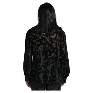 Black 'Piranha' Velvet Shirt