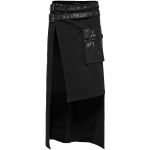 Black 'Winguric' Male's Asymmetric Mid-Skirt Kilt